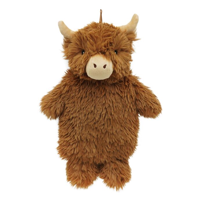 Hot Water Bottle with Plush Cover 650ml - Highland Coo