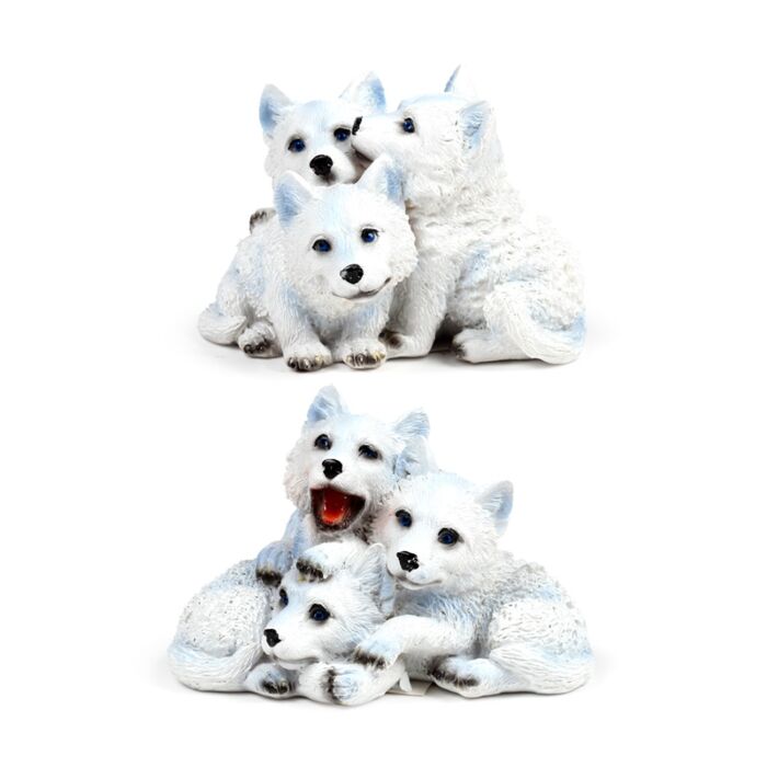 Wolf Ornament - Trio of Puppies