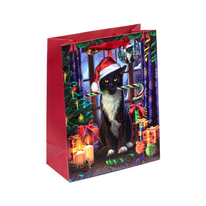 Christmas Gift Bag Large - Lisa Parker Christmas Krampus Cat
