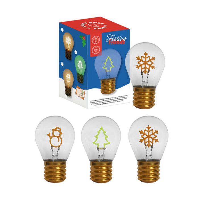 Festive Friends LED Christmas Bulb Shaped Lamp