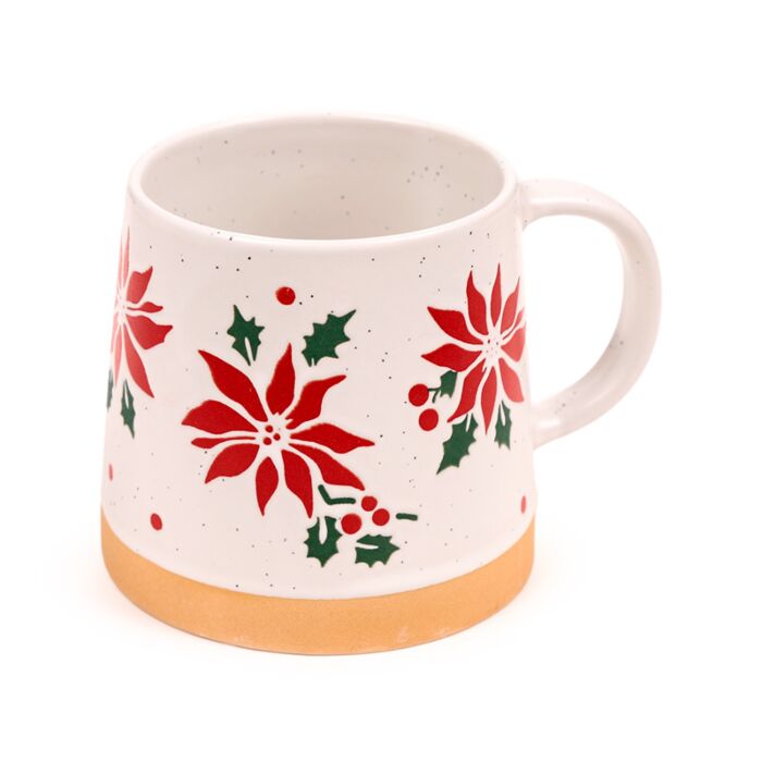 Stoneware Mug - Poinsettia