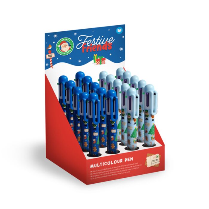 Multi Colour Pen (6 Colours) - Festive Friends Christmas