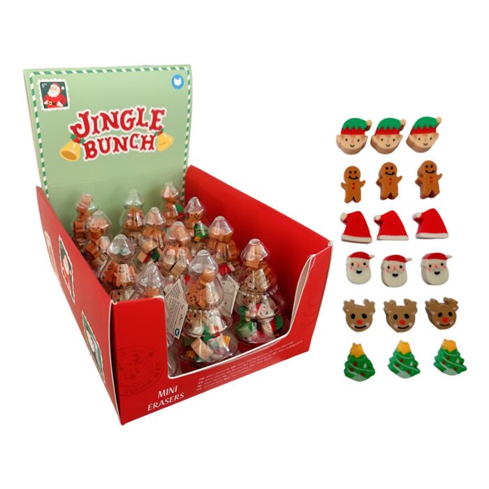 Jingle Bunch Christmas Erasers in a Christmas Tree Shaped Pot