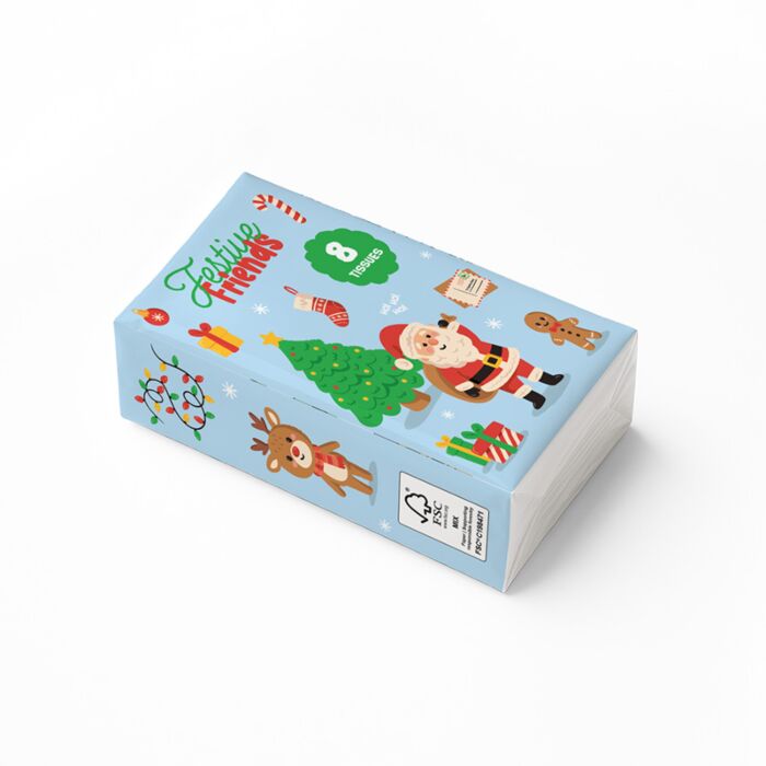 Pocket Tissues Pack of 8 - Festive Friends Christmas