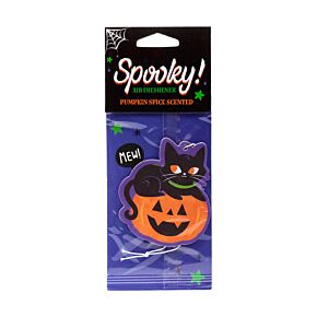 Air Freshener - Pumpkin Spice Scented Spooky Black Cat & Pumpkin