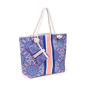 Beach Bag & Pouch Set - Blue Mandala