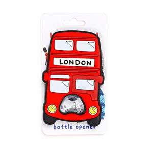 Magnetic PVC Bottle Opener - London Souvenir Red London Bus