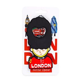 Magnetic PVC Bottle Opener - London Guardsman