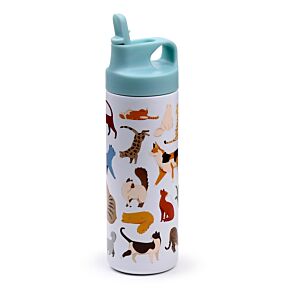 Reusable Insulated Flip Top Drinks Bottle 500ml - Feline Fine Cats Reusable Insulated Flip Top Drinks Bottle 500ml - Feline Fine Cats