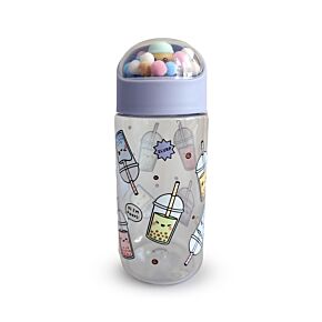 350ml Shatterproof Charms Children's Water Bottle - Foodiemals Bubble Tea