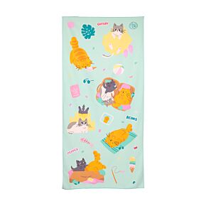Microfibre Beach Towel - Beans & Co Cats Microfibre Beach Towel - Beans & Co Cats
