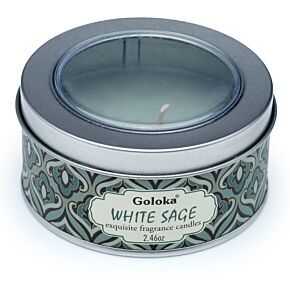 Goloka Wax Candle Tin - White Sage Goloka Wax Candle Tin - White Sage