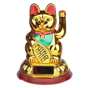 Solar Pal - Maneki Neko Golden Lucky Waving Cat