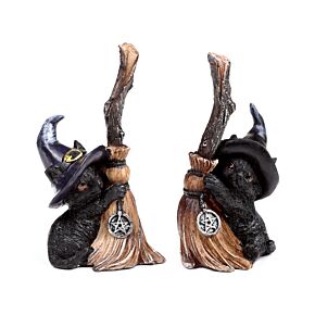 Witches Cat - Holding Broomstick
