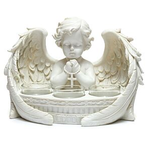 Tea Light Candle Holder - Triple Candle Cherub