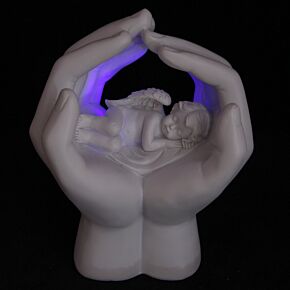 LED Cute Hands and Sleeping Cherub Ornament LED Cute Hands and Sleeping Cherub Ornament
