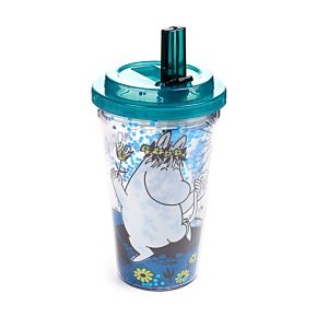 Moomin Shatter Resistant Double Walled Cup with Lid and Straw Moomin Shatter Resistant Double Walled Cup with Lid and Straw