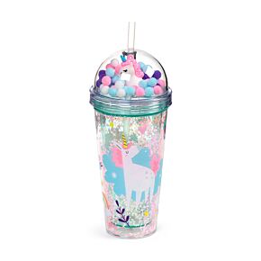 Double Walled Cup with Lid, Straw & Charms - Unicorn Magic Double Walled Cup with Lid, Straw & Charms - Unicorn Magic