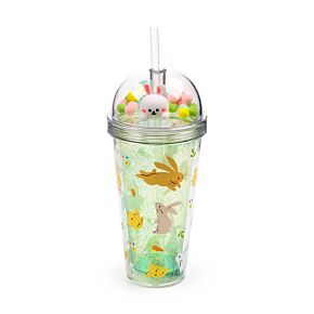 Double Walled Cup with Lid, Straw & Charms - Springtime
