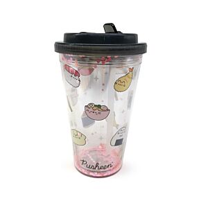 Shatterproof Double Walled Cup with Lid and Straw - Pusheen the Cat Sushi Club Shatterproof Double Walled Cup with Lid and Straw - Pusheen the Cat Sushi Club
