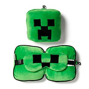 Relaxeazzz Travel Pillow & Eye Mask - Minecraft Creeper