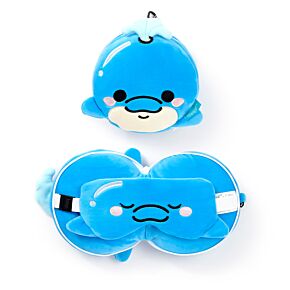 Relaxeazzz Travel Pillow & Eye Mask - Blu the Dolphin