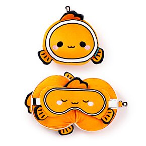 Relaxeazzz Travel Pillow & Eye Mask - Finley the Clown Fish