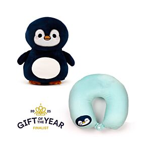 2-in-1 Swapseazzz Travel Pillow and Plush Toy - Nico the Penguin Adoramals Ocean