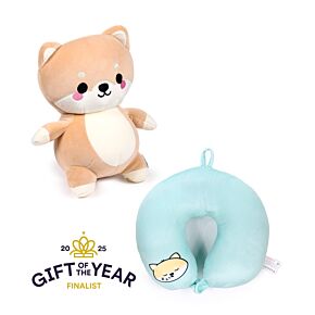 2-in-1 Swapseazzz Travel Pillow and Plush Toy - Adoramals Shuggs the Shiba Inu