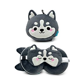 Relaxeazzz Travel Pillow & Eye Mask - Luna the Husky Relaxeazzz Travel Pillow & Eye Mask - Luna the Husky