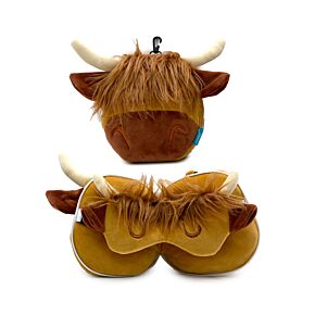 Relaxeazzz Travel Pillow & Eye Mask - Highland Coo Relaxeazzz Travel Pillow & Eye Mask - Highland Coo