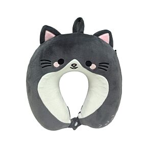 Relaxeazzz Plush Kids Memory Foam Travel Pillow - Adoramals Smudge the Cat
