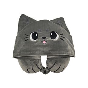 Hoodeazzz Travel Pillow & Hood - Beans & Co Pepper the Cat Hoodeazzz Travel Pillow & Hood - Beans & Co Pepper the Cat