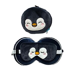 Relaxeazzz Travel Pillow & Eye Mask - Adoramals Nico the Penguin