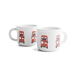 Set of 2 Porcelain Espresso Cups - London Souvenir Red Bus Set of 2 Porcelain Espresso Cups - London Souvenir Red Bus