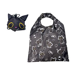 Handy Foldable Shopping Bag - Lucky the Black Cat Handy Foldable Shopping Bag - Lucky the Black Cat