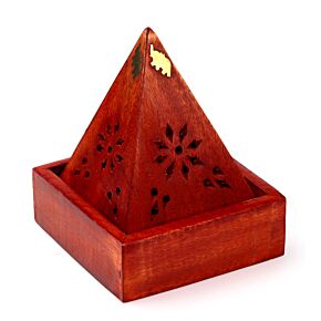 Mango Wood Pyramid Incense Cone Burner Box with Elephant Mango Wood Pyramid Incense Cone Burner Box with Elephant