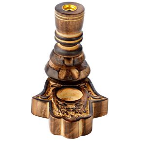 Carved Mango Wood Backflow Incense Burner - Hamsa Carved Mango Wood Backflow Incense Burner - Hamsa