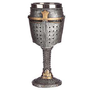Decorative Goblet - Medieval Helmet & Chain Mail