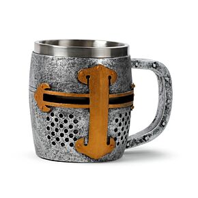Decorative Tankard - Medieval Knight Silver & Gold Helmet Decorative Tankard - Medieval Knight Silver & Gold Helmet