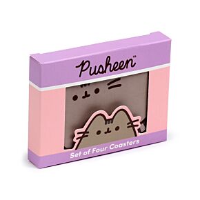 Set of 4 Cork Novelty Coasters - Pusheen the Cat