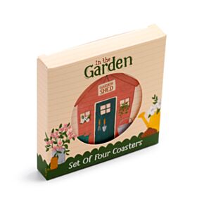 Set of 4 Cork Novelty Coasters - In the Garden
