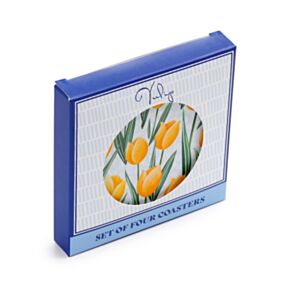 Set of 4 Cork Novelty Coasters - Tulips