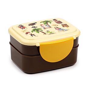 Bento Clip Lock Lunch Box with Cutlery - Jolly Rogers Pirates Bento Clip Lock Lunch Box with Cutlery - Jolly Rogers Pirates