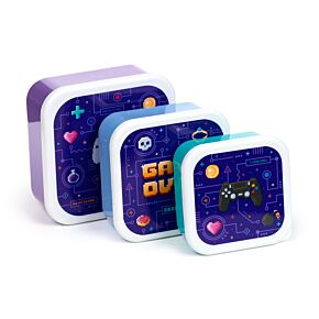 Lunch Boxes Set of 3 (M/L/XL) - Game Over Lunch Boxes Set of 3 (M/L/XL) - Game Over