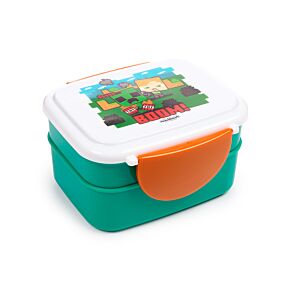 Bento Clip Lock Lunch Box with Cutlery - Minecraft SSS BOOM Bento Clip Lock Lunch Box with Cutlery - Minecraft SSS BOOM