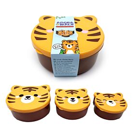 Shaped Lunch Boxes Set of 3 - Adoramals Tiger Shaped Lunch Boxes Set of 3 - Adoramals Tiger