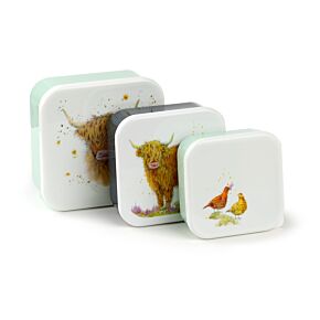 Lunch Boxes Set of 3 (M/L/XL) - Jan Pashley Highland Coo Cow Lunch Boxes Set of 3 (M/L/XL) - Jan Pashley Highland Coo Cow