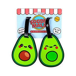 PVC Luggage Tag Set of 2 - Foodiemals Avocado PVC Luggage Tag Set of 2 - Foodiemals Avocado