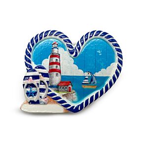 Souvenir Magnet - Heart Shaped Lighthouse & Boat Souvenir Magnet - Heart Shaped Lighthouse & Boat